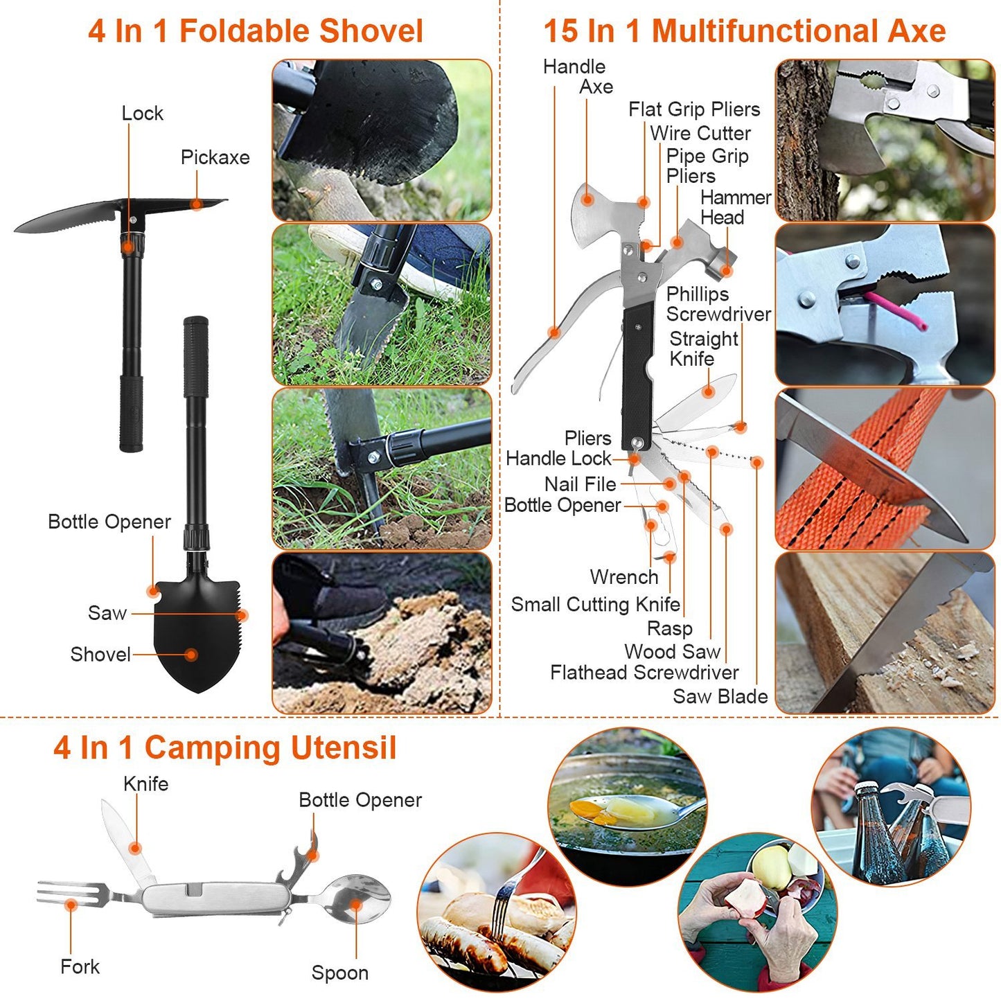 For a compact, budget-friendly option with 100+ medical items and tools like a shovel, axe, and flashlight, explore the 125Pcs Survival Kit