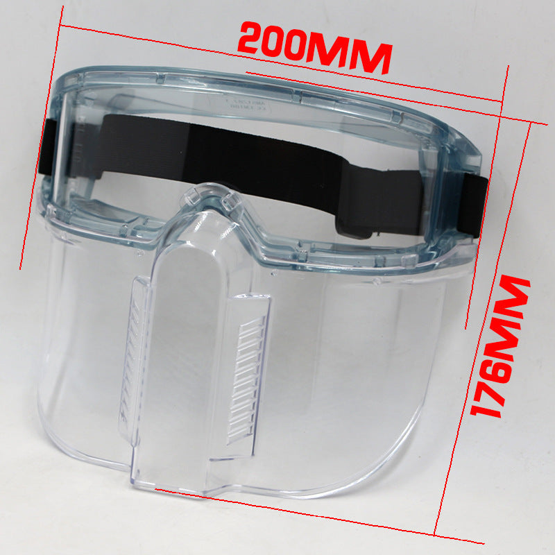 Polycarbonate Safety Face Shield with Detachable Goggles – Full-Face Protection for Lab, Oil & Gas, and Industrial Work