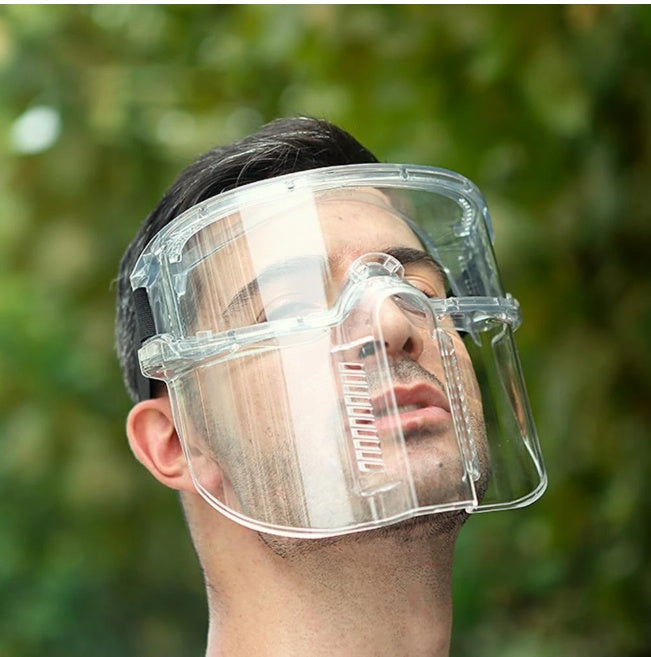 Polycarbonate Safety Face Shield with Detachable Goggles – Full-Face Protection for Lab, Oil & Gas, and Industrial Work