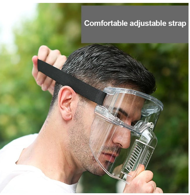 Polycarbonate Safety Face Shield with Detachable Goggles – Full-Face Protection for Lab, Oil & Gas, and Industrial Work