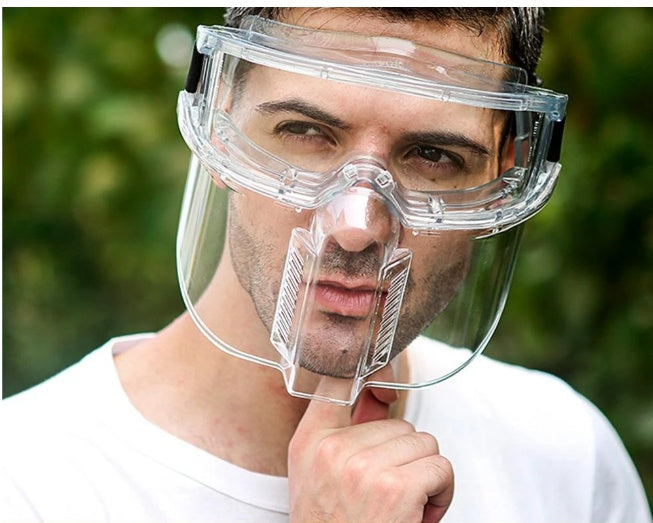 Polycarbonate Safety Face Shield with Detachable Goggles – Full-Face Protection for Lab, Oil & Gas, and Industrial Work