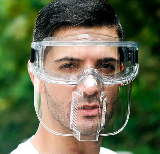 Polycarbonate Safety Face Shield with Detachable Goggles – Full-Face Protection for Lab, Oil & Gas, and Industrial Work