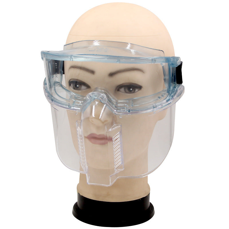 Polycarbonate Safety Face Shield with Detachable Goggles – Full-Face Protection for Lab, Oil & Gas, and Industrial Work