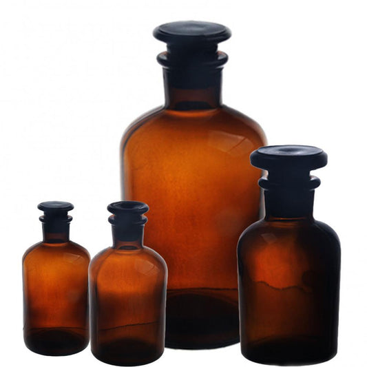 Transparent Brown Glass Narrow Neck Bottle – Light-Resistant Lab Container for Chemical, Oilfield & Environmental Sample Storage