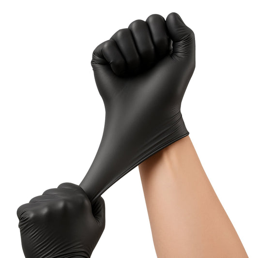 Black Nitrile Disposable Gloves – 4.5 Mil Thickness, Latex & Powder-Free, 100 Count Box (Size M) for Lab, Oilfield & Industrial Use
