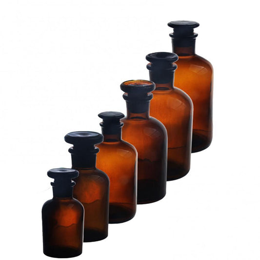 Transparent Brown Glass Narrow Neck Bottle – Light-Resistant Lab Container for Chemical, Oilfield & Environmental Sample Storage